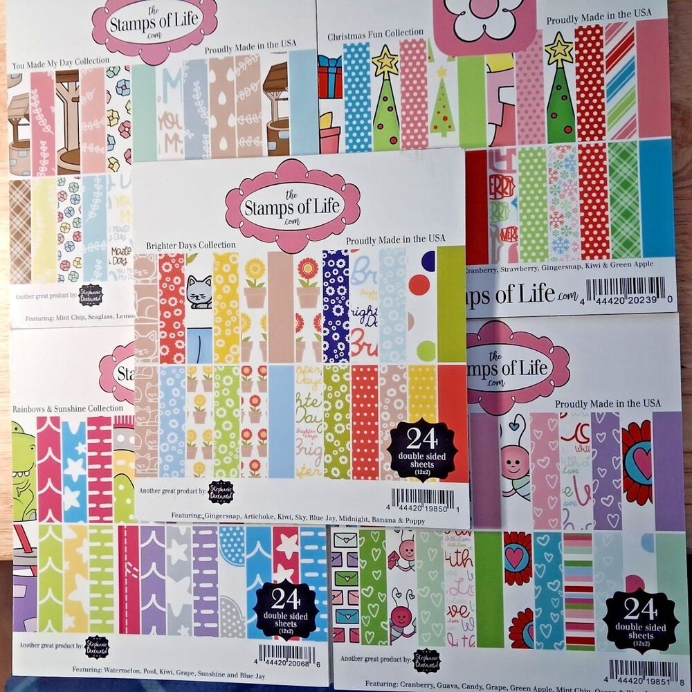 6x6 Paper Pad Destash 7 Complete Pads Stamps of Life Stampin Up Pink & Main - Picture 2 of 13